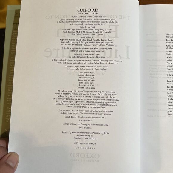 The Oxford Companion to English Literature Hardcover Seventh Edition NEW‎ - Picture 5 of 8